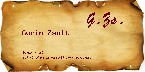 Gurin Zsolt névjegykártya